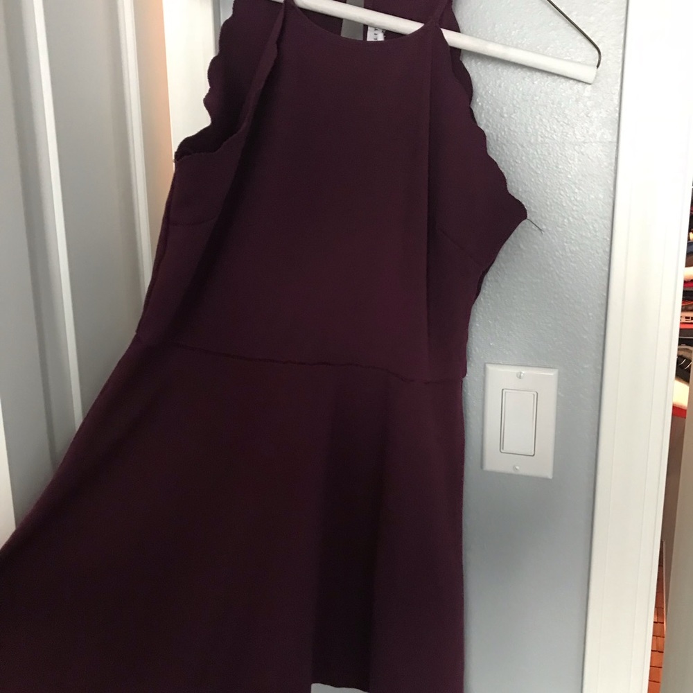 Cute maroon shirt skater dress